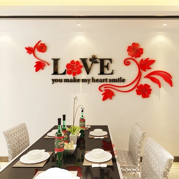 

Creative Flower vine Acrylic mirror Wall Stickers Living room TV wall DIY art decor stickers Home decoration