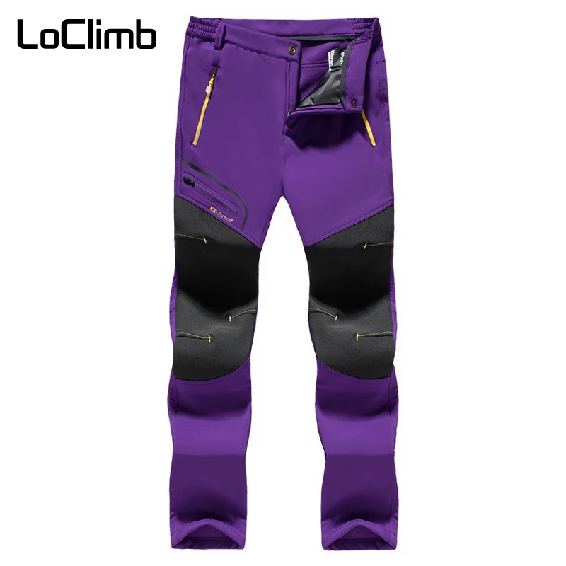 Женские зимние Походные штаны LoClimb 5XL водонепроницаемые флисовые брюки Softshell для