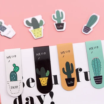 

1 Pcs/lot Plant cactus magnetic force bookmark material escolar magnetic bookmarks for book stationery school supplies papelaria