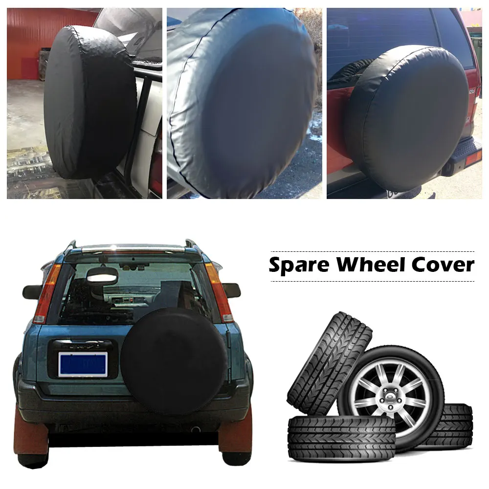 

1Pcs Pure Black 15",16" Inch PVC PU Spare Tire Tyre Wheel Valve Cover for Cars Wheels Accessories