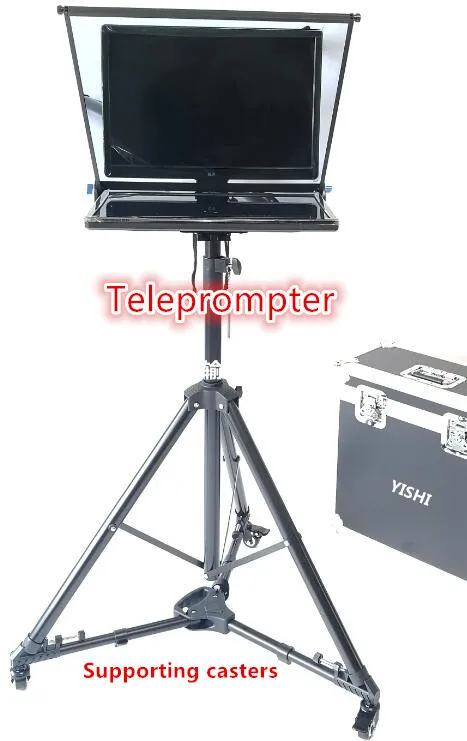 YiSHI 20 дюймов складной портативный микро-курсовый модератор надпись Session prompter Teleprompter с роликами