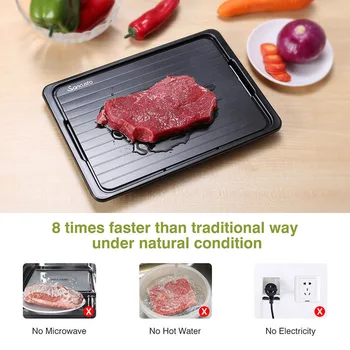

Multifunctional Fast Defrosting Tray with Cleaner Frozen Meat Defrost Food Thawing Plate Board Kitchen Tool XH8Z DC21