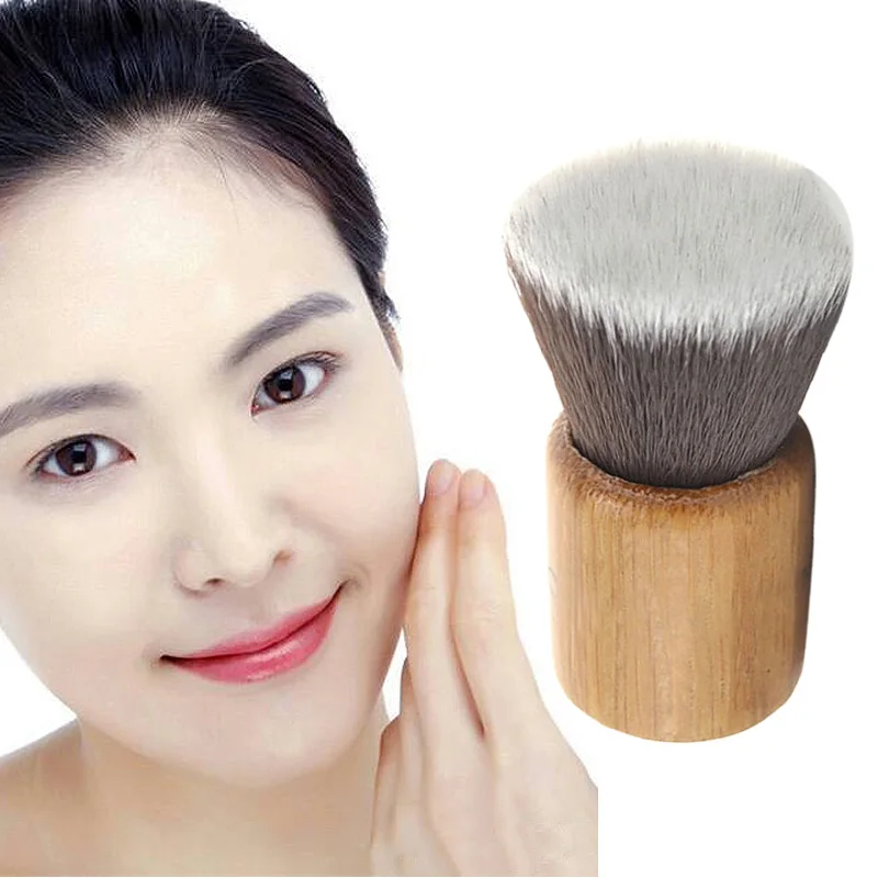 

Bamboo Handle Single Brush Mini Flat Head Foundation Brush Professional Cosmetic Facial Make up Brush Kit -27