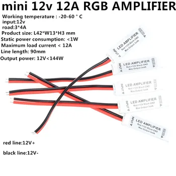 

mini Led Controller RGB Aluminum shell signal Amplifier DC5v-24v 6A 12A 24A 30A For RGB 3528 5050 LED Strip Lights