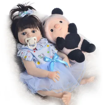 

Reborn baby doll 46cm bebe girl reborn corpo de silicone inteiro realista bonecas children gift toy doll reborn