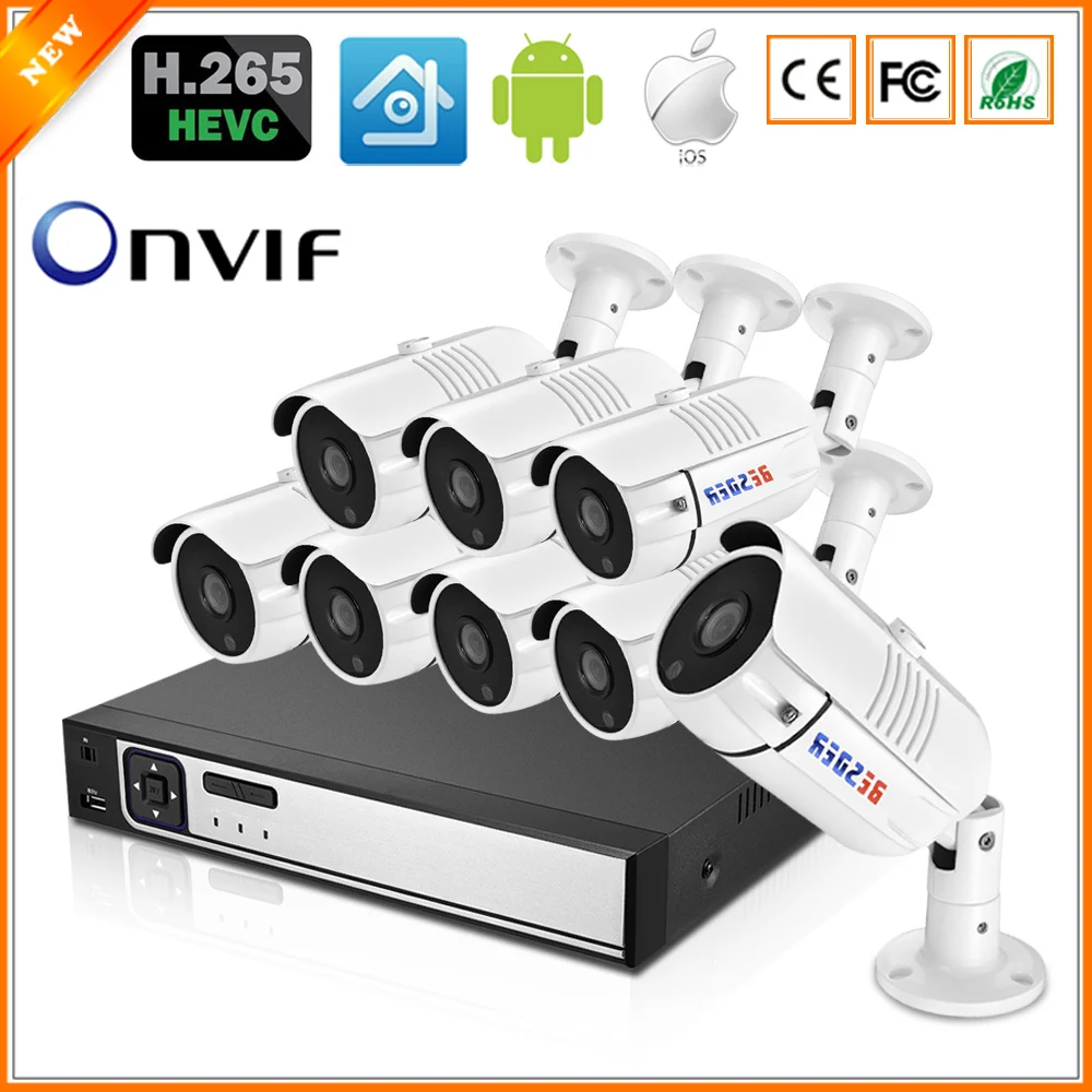 

BESDER Motion Detect Recording Email Alert H.265 8CH PoE NVR Kit 8CH 48V PoE NVR 4MP & Outdoor Bullet IP Cameras PoE 4MP H.265