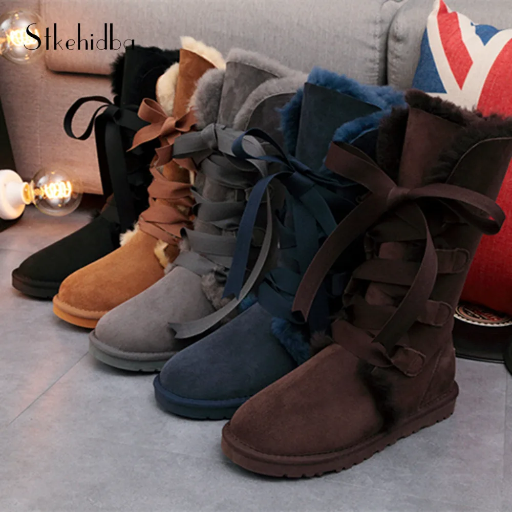 Stkehidba 2018 Australia Top Quality Women's Classic Snow Boots Real