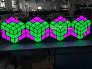 

LED 3D Magic Cube Wall Dance Floor Stage Floor Indoor Wall for Wedding Party Backdrop