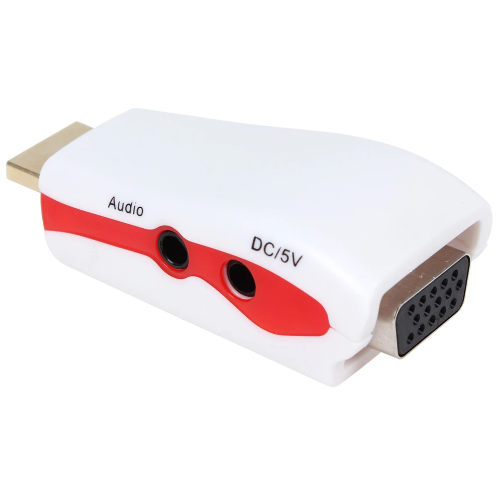 Адаптер hdmi vga HDMI к VGA конвертер мужчин и женщин видео коробка + аудиокабель AV для