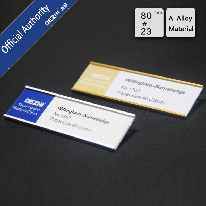

DEZHI-1702 silver/gold Pin/Magentic Name ID Tag Badge Fastener Holder Card Tag 80*23mm Metal Strong force