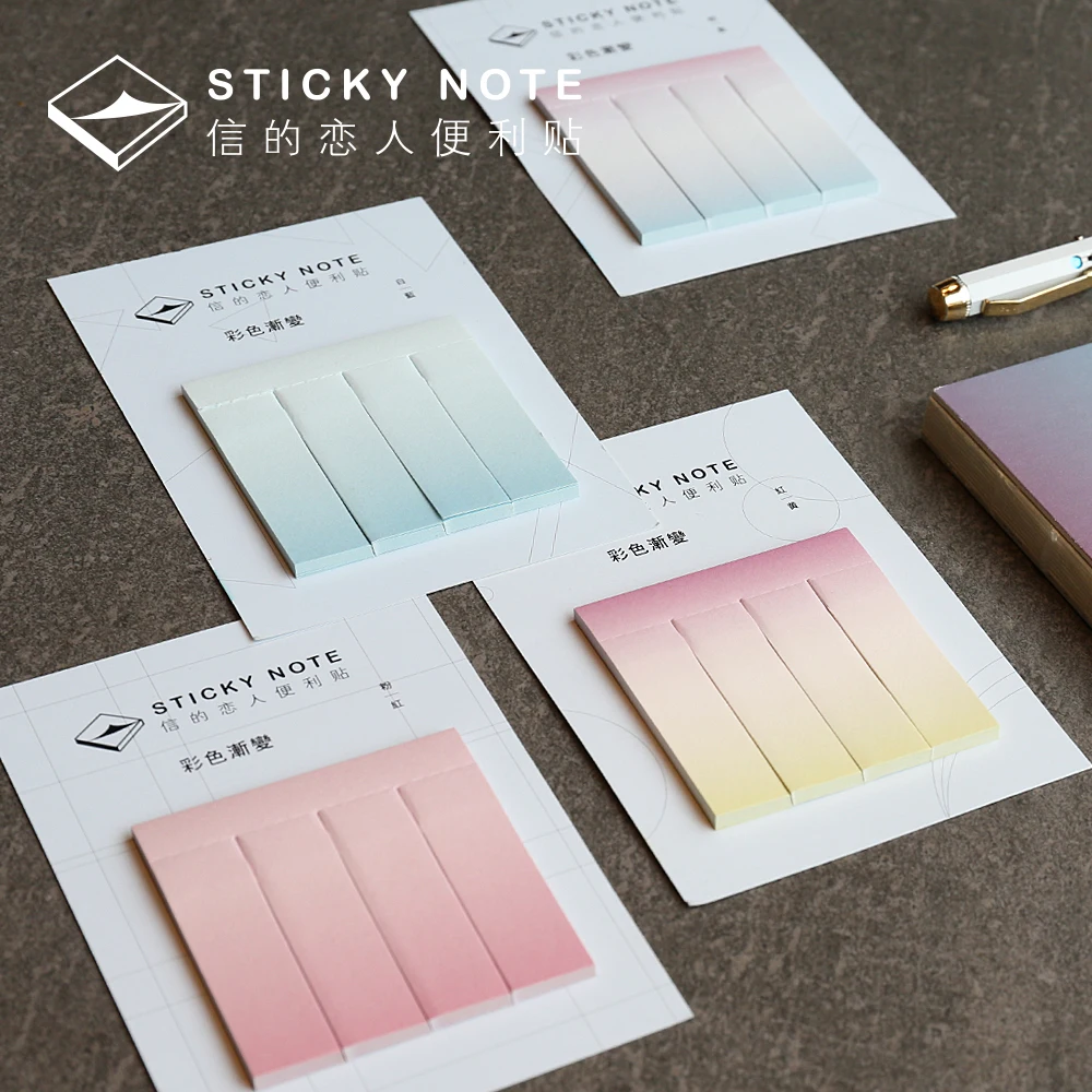 

Creative Gradient Color Memo Pads N Times Sticky Notes Index Paper Driver Stickers Self-Adhesive Sticky Paper Bookmark, 30sheets