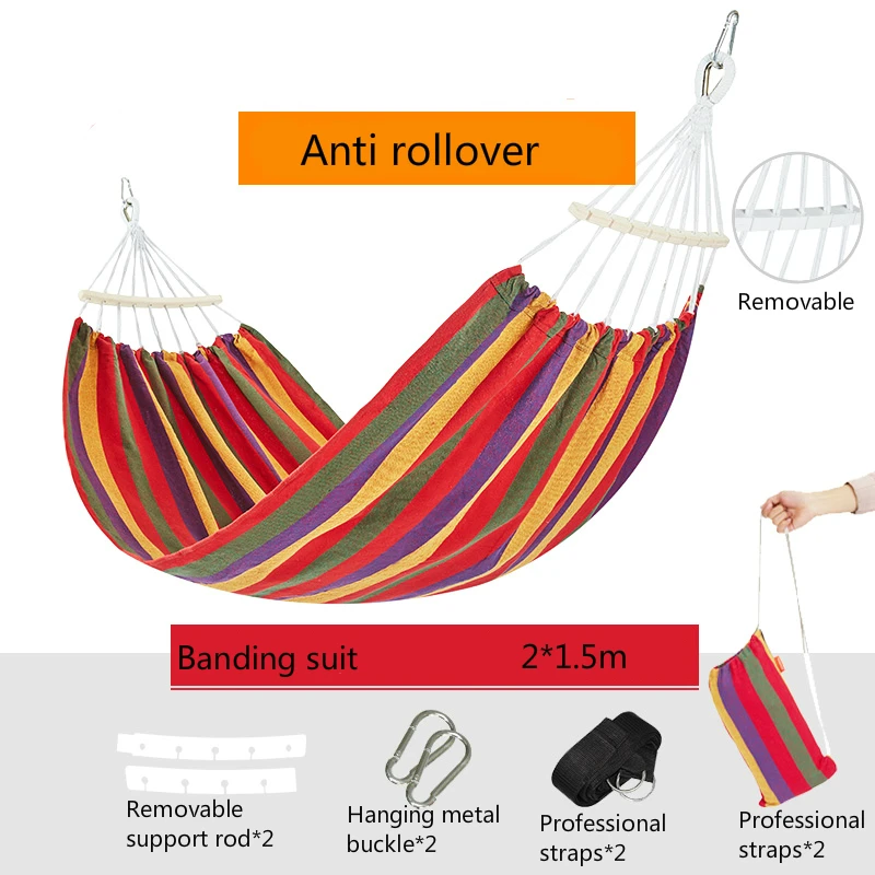 Взрослых открытый гамак спальный анти опрокидывание отдыха и развлечений качели один и двойной человек бытовой общежитие качели - Цвет: B2 Double style
