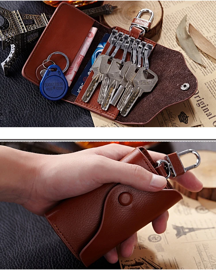 Genuine Leather Key Chain For Men High Quality Key Holder Wallet Male Car Keys Cover Organizer Man Key Case Bag