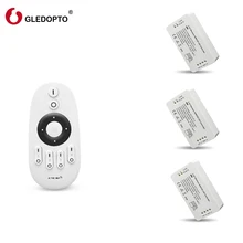 

GLEDOPTO 2.4GHz RF Led Controller Wireless WW/CW dimmer strip cnntroller DC12V-24V Brightness Adjustable LED Dimmer4-Zone Remot