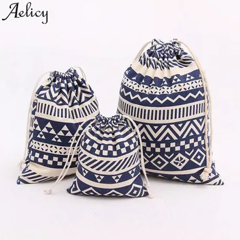 

Aelicy Bag 2018 Women Men National Wind Stripes Drawstring Beam Port Storage Bag Gift Bag Casual shopping bag gift wholesale