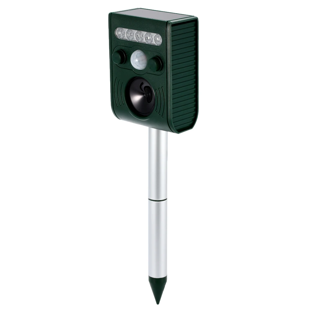 

New Professional LED Solar Powered Garden Ultrasonic Animals Repeller Cat Dog Fox Pest Scarer Deterrent Repellent with Flashing