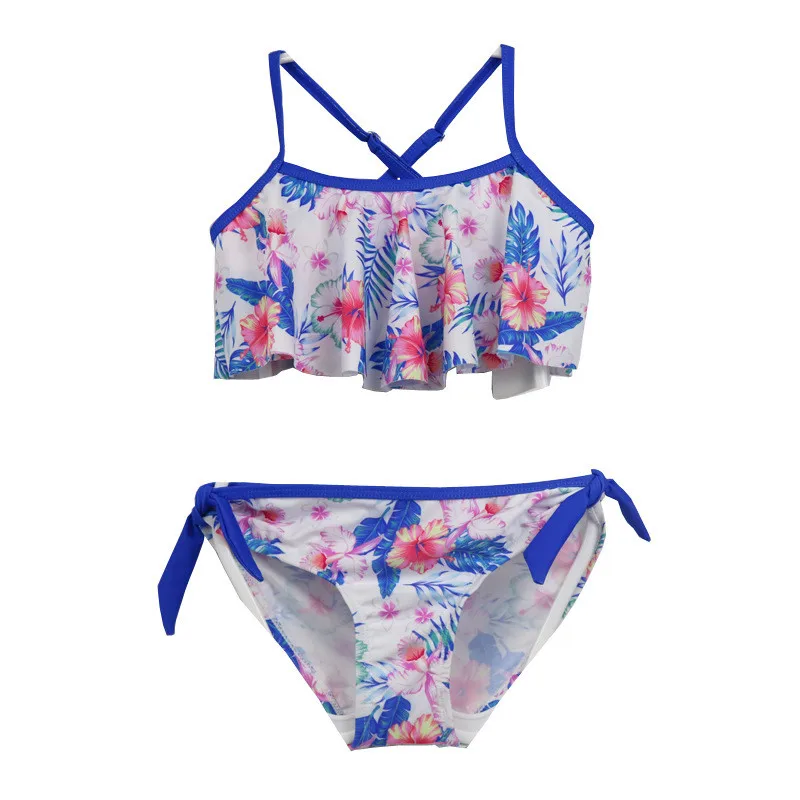 

Two Pieces Swimwear for Girls 2019 Children Bikini 4-12 Years Baby Girl Bathing Suits Floral Girl Swimsuit Kids Swimming Costume