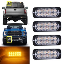 Amber 12LED Flashing Recovery Strobe Car Emergency Light Grill Breakdown Beacon Warning Hazard 12V new 40 led magnetic mount rotating flashing amber dome beacon recovery warning light roadway safety