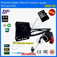 Square Small Covert HD 960P Audio&Video Pinhole Mini IP Camera Micro SD TF Card With AUDIO Network P2P Onvif 2.0 CCTV Security