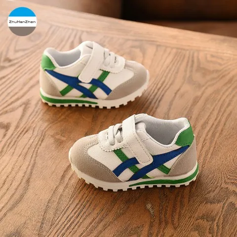 Спортивная обувь для маленьких мальчиков и девочек 1 год; удобные повседневные Детские кроссовки с мягкой подошвой; милые - Цвет: Зеленый