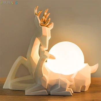 

Nordic Origami Cute Elk LED Table Lamps Desk Lights Bedroom Princess Room Table Lamps Children Desk Lamps Room Christmas Decor
