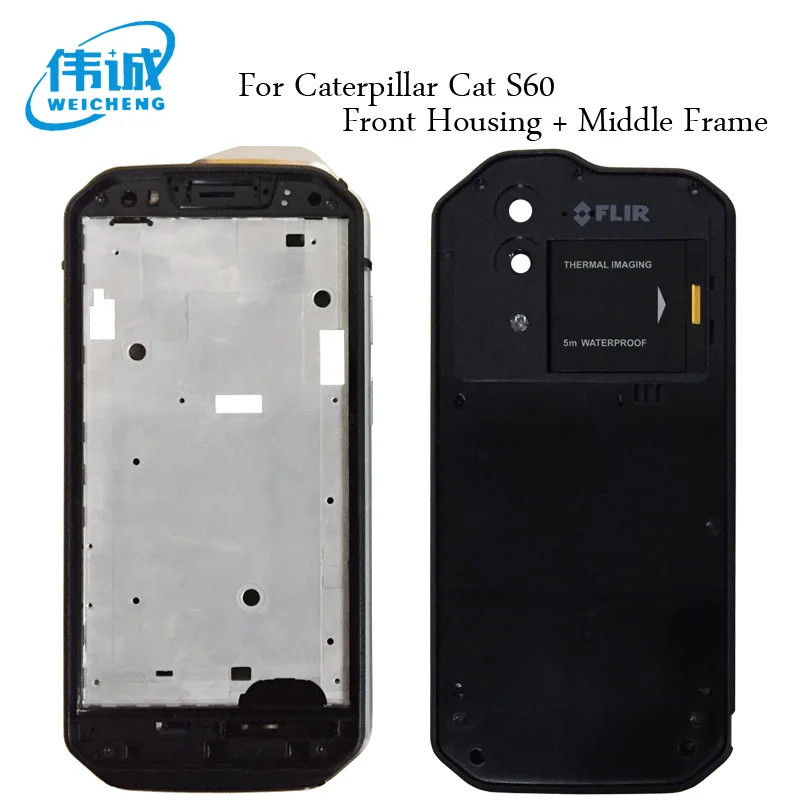 

WEICHENG For Caterpillar Cat S60 Phone Front Frame+Middle frame Housing Black For Cat S60 Middle and Front Bezel Chassis Frame