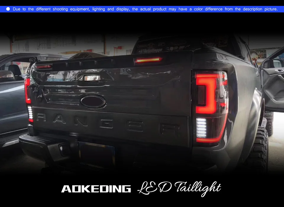 Clearance Car Styli Tail Lamp for Ford Ranger Raptor LED Tail Light 2012-2019 New Ranger LED Rear Lamp LED Turn Signal LED Brake Reverse 0