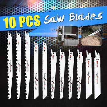 

10pcs/set Assorted Jigsaw Blade Set High Quality Metal Steel Jigsaw Blade Set Fitting For Plastic Woodworking Tools