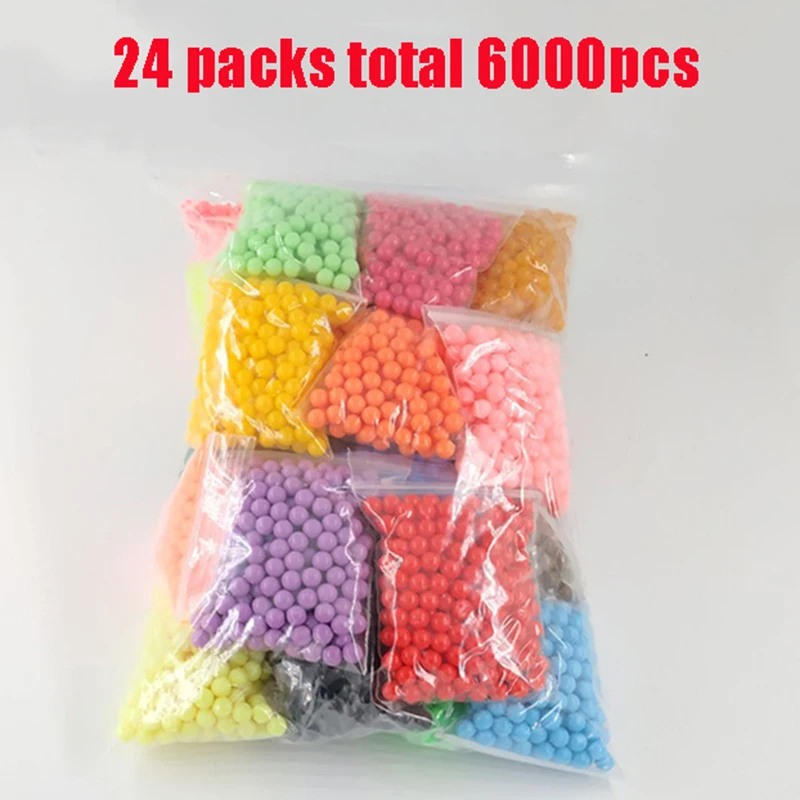 

24 Colors 6000pcs 5mm qua Molds Perlen Magic Water Spray Beads Children 3D qua Toys Set Educational Kids Toys Arts Craft