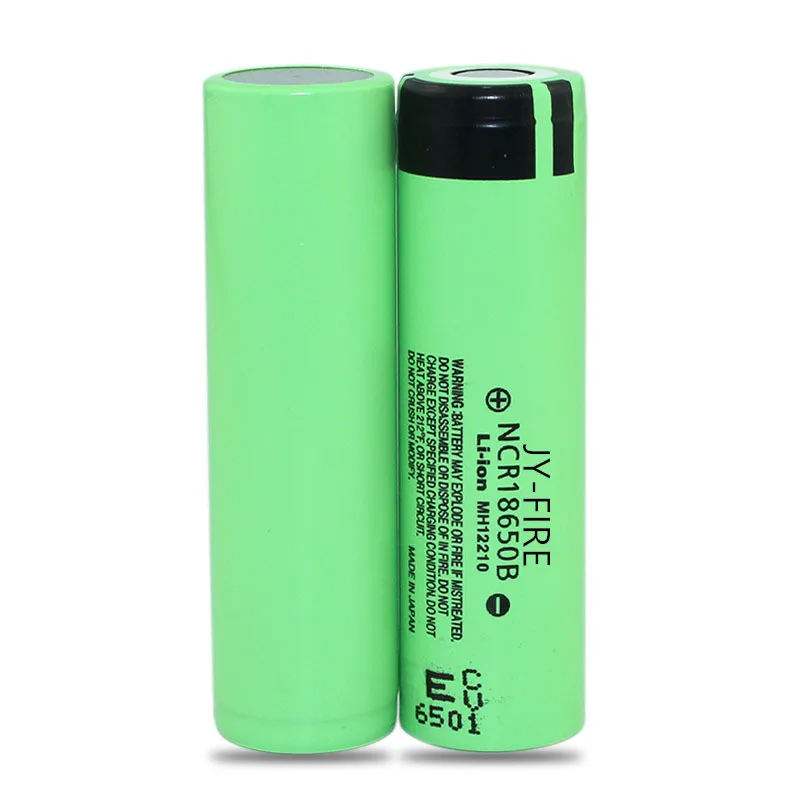 

2018 JY-fire 2Pices 18650 Hight capacity Battery 3.7V NCR18650B Rechargeable Li-ion Battery for Flashlight