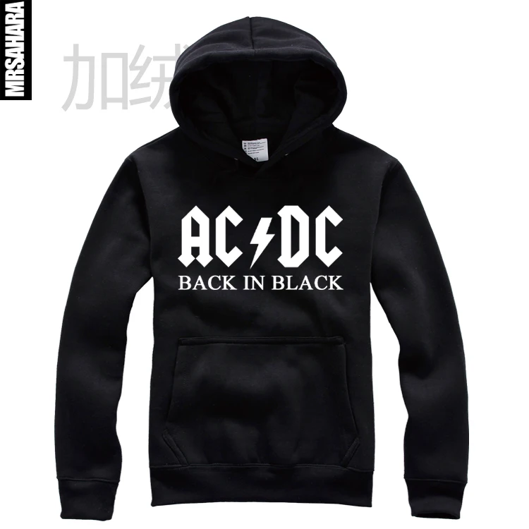 Ectic Band acdc черный флисовый пуловер с металлической спинкой Толстовка для мужчин и