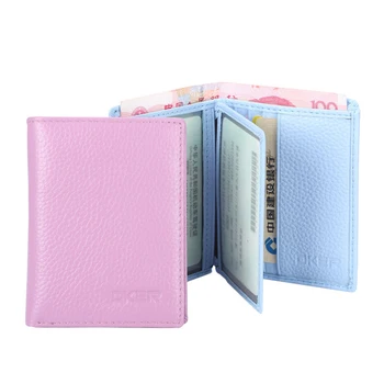 

Genuine Leather Beautiful ID Holders Driver's License Card Set New Solid Color Credit Card Holder Wallet For Women Free Shipping