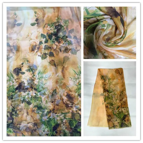 

140cm New Summer Print 100%Silk Chiffon Fabric Fashion colorful leopard design print 100% silk chiffon fabric 6momme DSF22