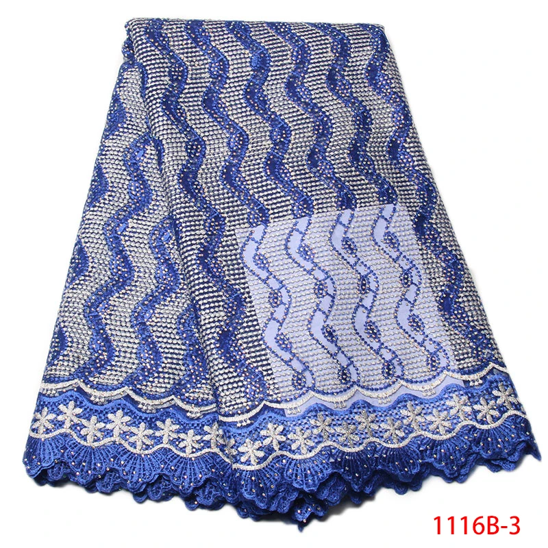 

Royal blue-swiss-voile-lace-in-switzerland-2017 cotton lace Embroidery Swiss voile lace sewing accessories for dress NA1116B-1