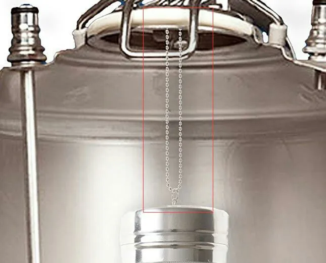 

300 Micron Stainless Keg Dry Hopper Filter Hoping HomeBrew 70mm x 180mm Dry Hop 2.5 GALLON KEGS With Chain