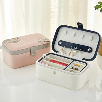 

New European Jewelry Box Multi-layer Portable Jewelry Storage Box PU Creative Jewelry Ring Earrings Necklace Storage