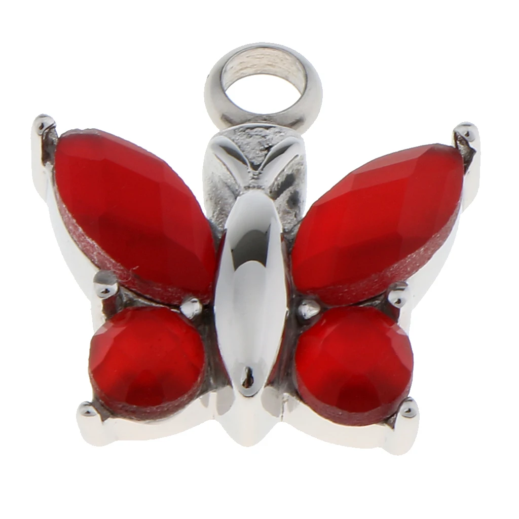 Cremation Urn Pendant for Ashes Crystal Butterfly Pendant Cremation Jewelry