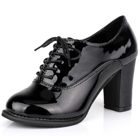 New 2016 Spring High Heels Patent Leather Oxford Shoes for Women ...