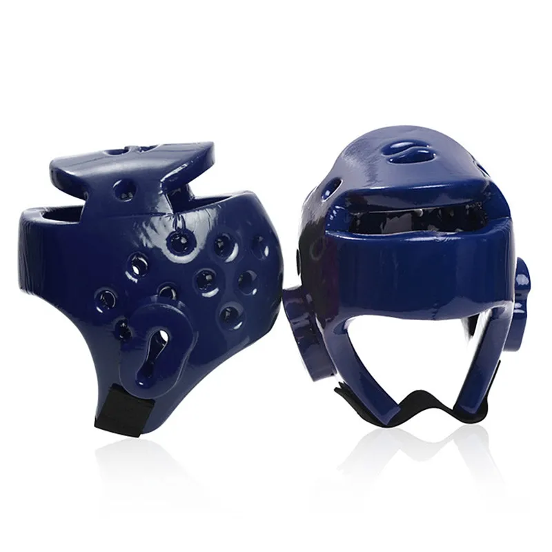 Спорт красный синий Высокое качество тхэквондо каратэ ММА Бокс, кикбоксинг защита головы шлем высокой плотности резиновая синяя S-XL