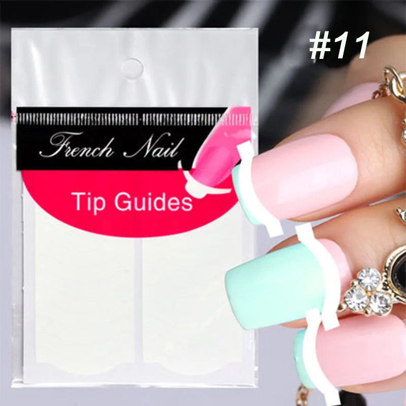 10 упаковок Французский маникюр Smile Tip Guides педикюр DIY Nail Art sticker s Брендовые женские инструменты для макияжа УФ-гель для дизайна ногтей стикер