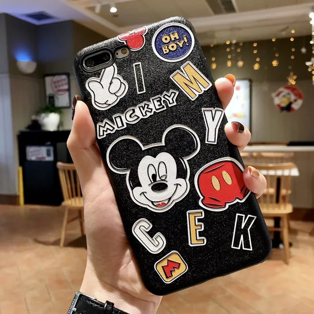 Super 3D Silk Embossed Cartoon Disneys Mickey Mouse Minnie Case For