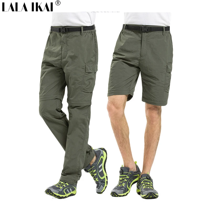 Rmine Outdoor Pantalones trockend Desmontable R/ápido Pantalones de Trekking Zip Off con Cintur/ón