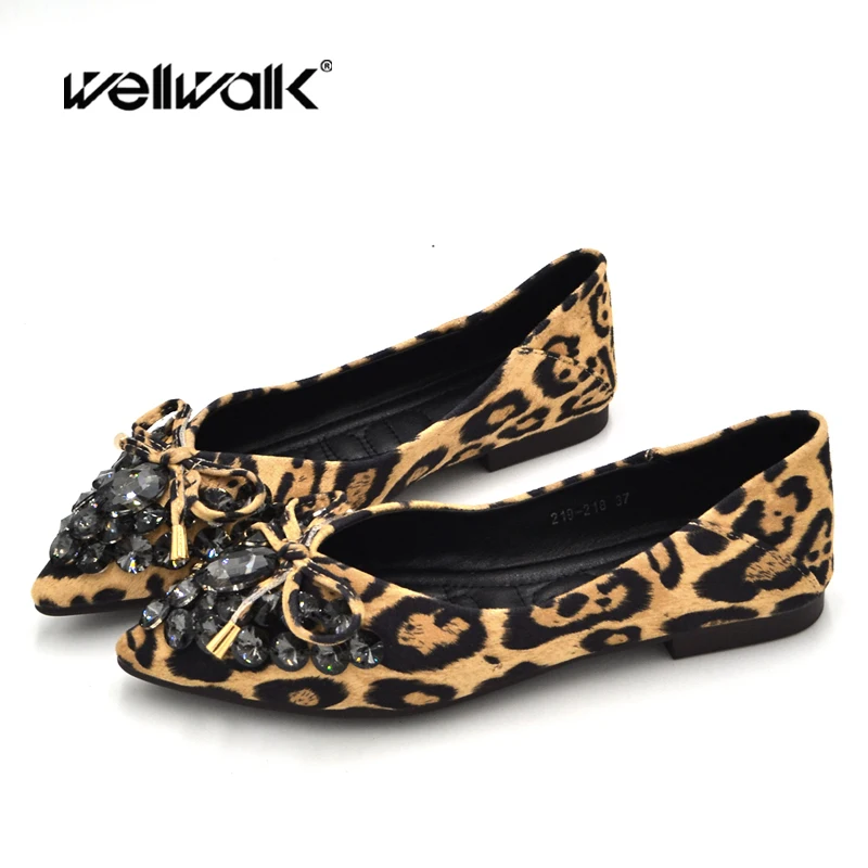 

Wellwalk Leopard Shoes Woman Ballet Flats Shoes Women Ballerinas Foldable Ladies Animal Printing Moccasins Female Sexy Shoe