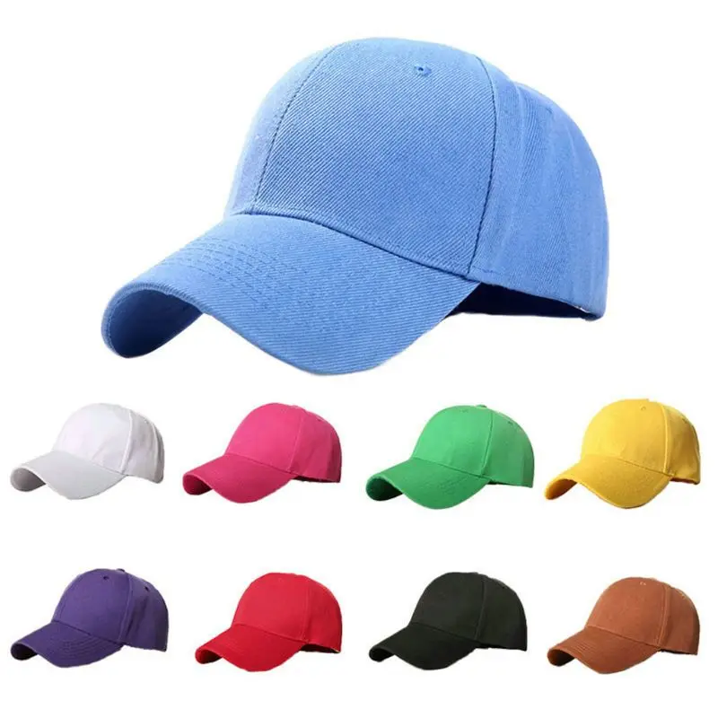 

Women Men Unisex Classic Cotton Plain Baseball Cap Polo Style Bright Solid Color Breathable Adjustable Sports Snapback Dad hat