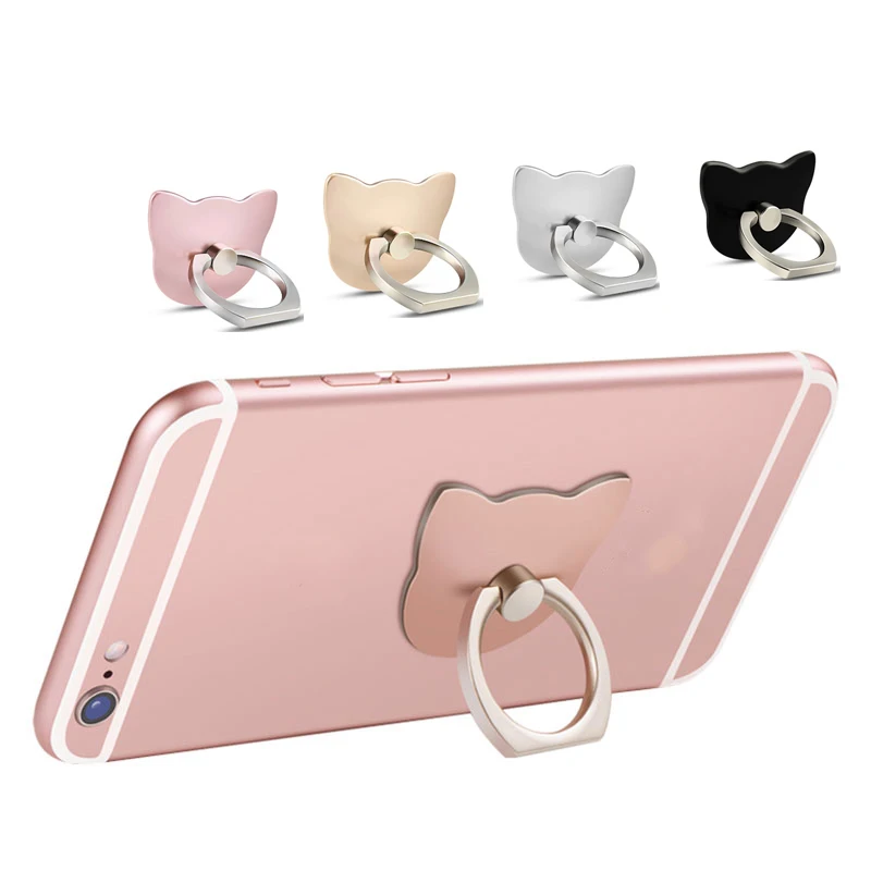Holsters & Clips Cellphone Finger Ring Holder For iPhone 6 6s 8 Plus Universal Glossy Cute Cat Stand Holder Phone Accessories