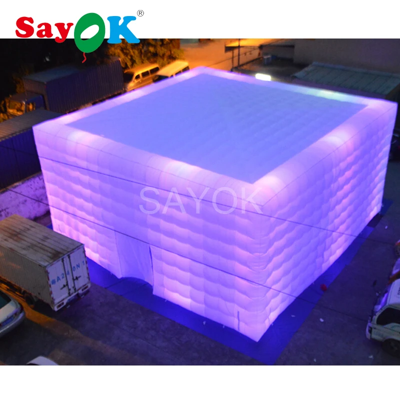  Lighted Inflatable Marquee Inflatable Air Cube Tent Room Foldable Outdoor Camping for Commercial Ad