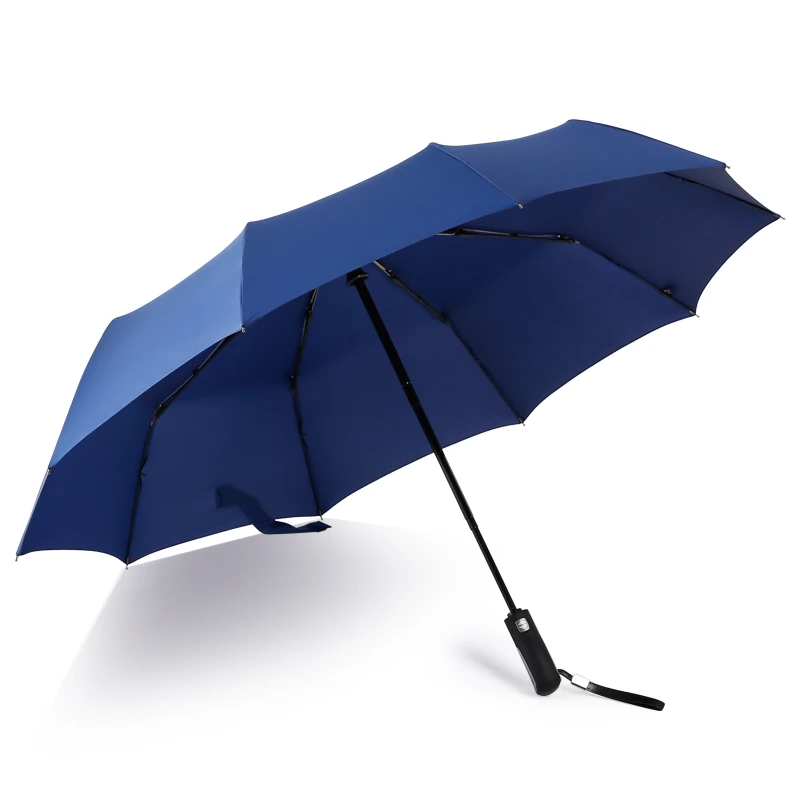 Big Fully Automatic Umbrella Folding Men Auto Windproof Umbrellas Rain Men Black Coating Parasol 3 Folding Umbrella Big 3DYS17