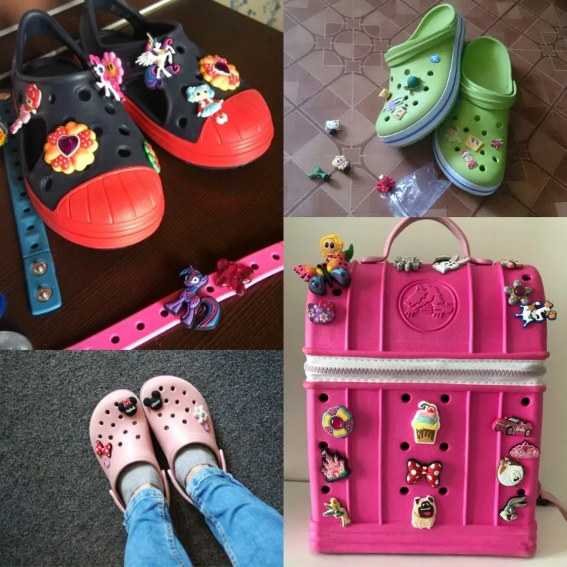 50pcs/lot Sponge Figures Starfish Snail PVC shoe charms shoe accessories shoe decoration for croc jibz Kid's Party X-mas Gift
