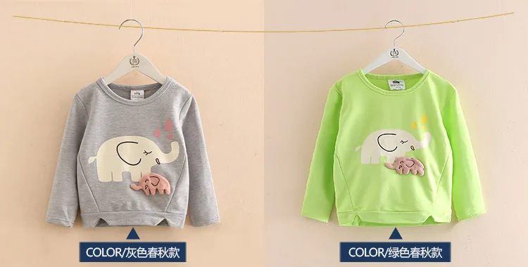 2018 Spring Autumn Female 2-10 Years Old Children'S Birthday Gift Long Sleeve Cartoon Elephant Baby Kids Sweatshirt For Girls (7)