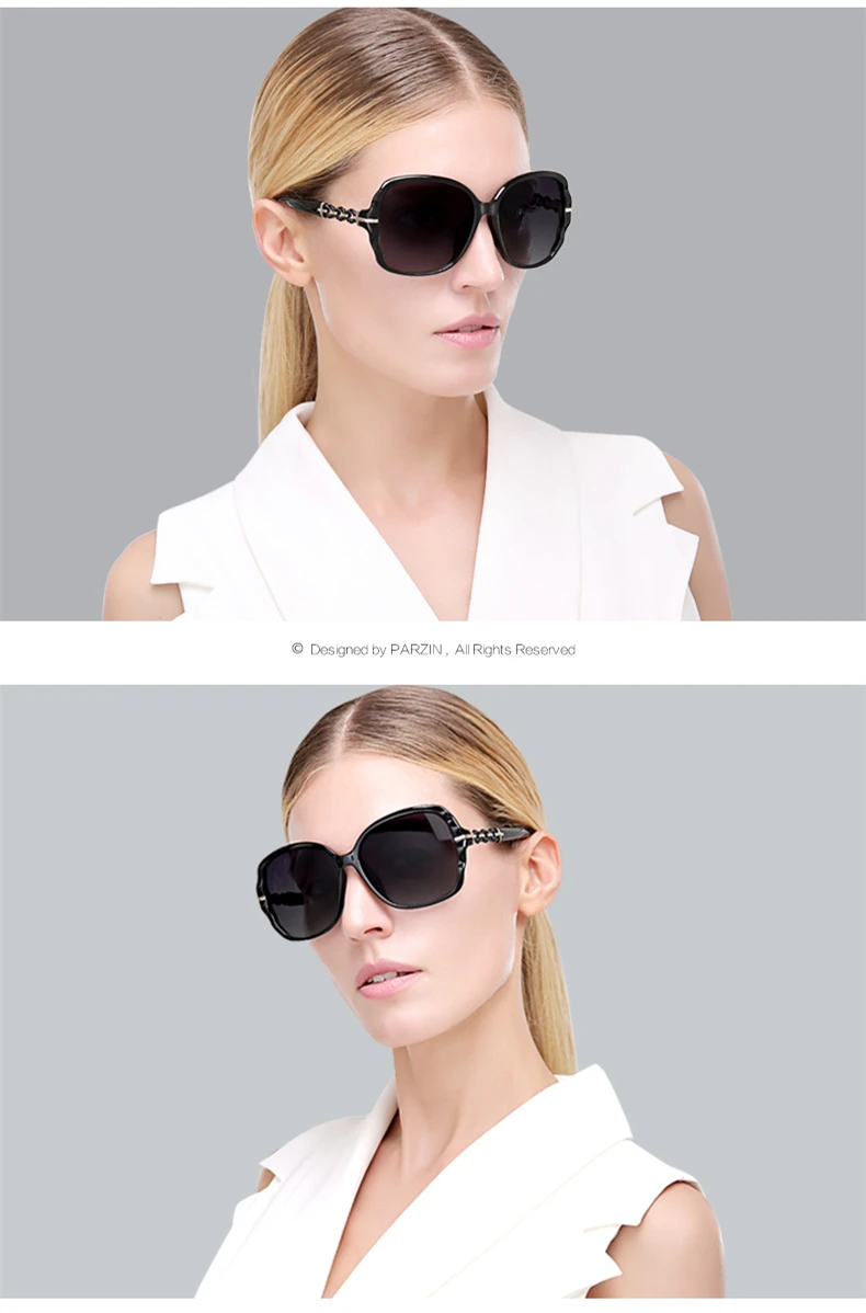PARZIN, классические женские квадратные поляризованные солнцезащитные очки, роскошные трендовые солнцезащитные очки oculos de sol feminino, большая оправа, солнцезащитные очки с логотипом в коробке
